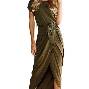 Army Green T-shirt Dress